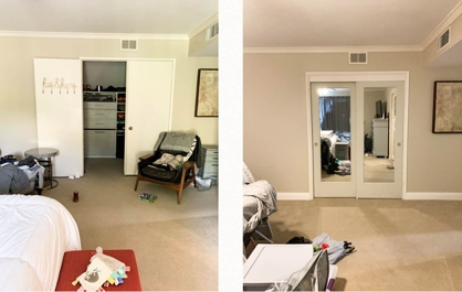 Before and After BiFold Closet Doors with Molded Panels