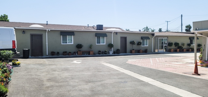 Commercial Fixed Awnings on an apartment complex in Riverside, California