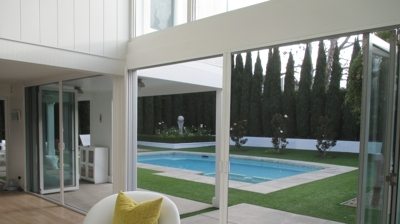 Extra Wide Door Retractable Screen Door Photo