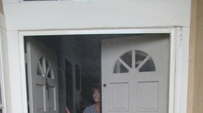 Single Over Double Doors Retractable Screen Door Photo