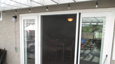 Single Over Double Doors Retractable Screen Door Photo