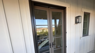 Single Over Double Doors Retractable Screen Door Photo