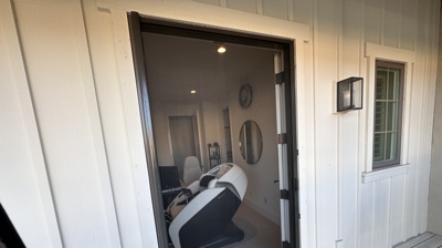 Single Over Double Doors Retractable Screen Door Photo