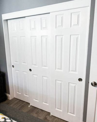 White closet door panels