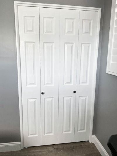 White closet door panels