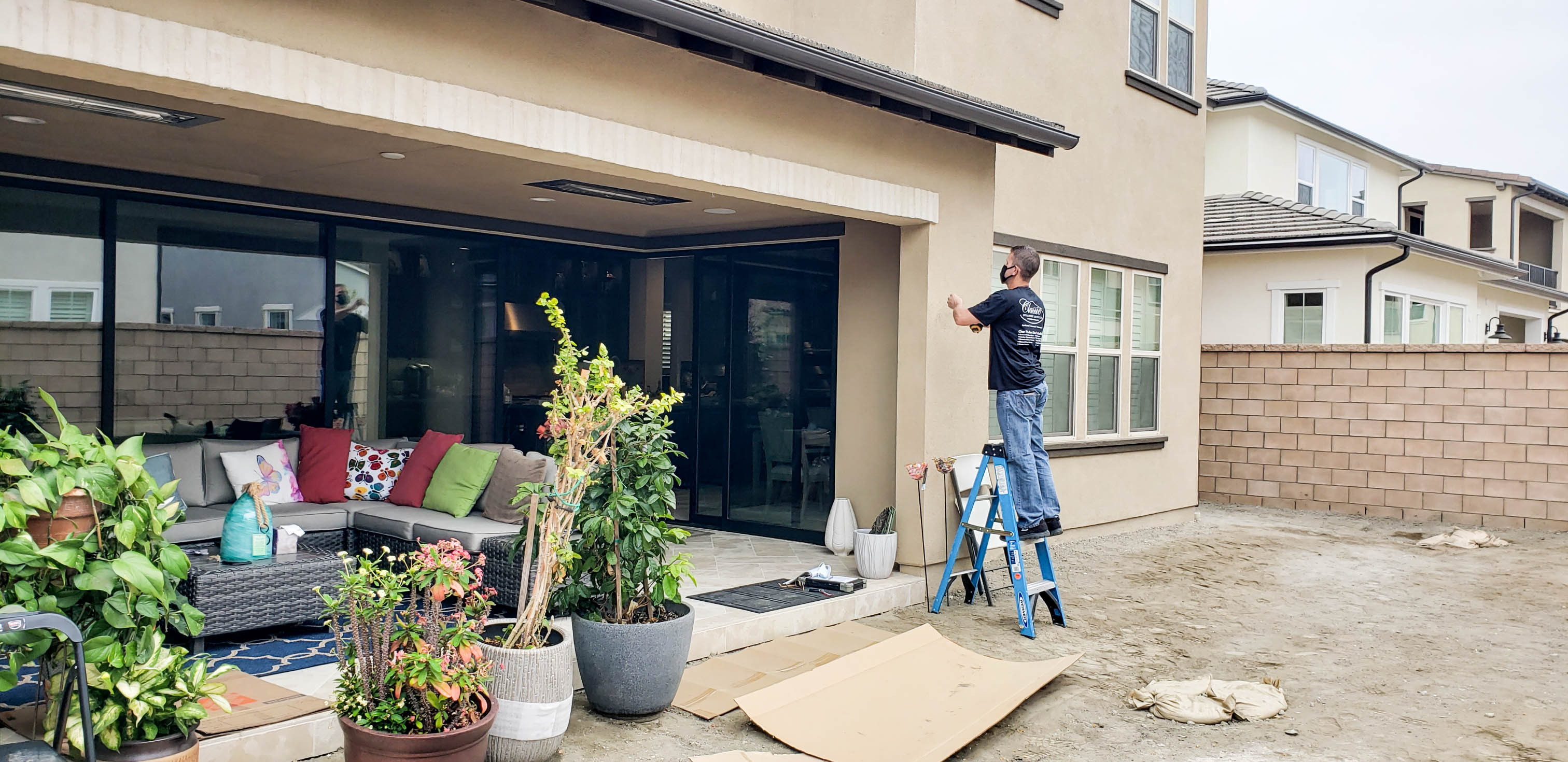 Motorized Power Screens for Parkside Estates in Huntington Beach, California