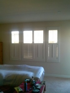 interior shutters in living room