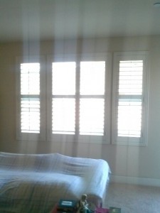 interior shutters in living room