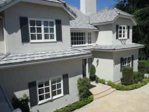 raised panel, composite Exterior Shutters in the color midnight sky