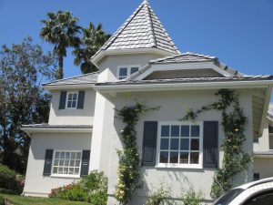 raised panel, composite Exterior Shutters in the color midnight sky