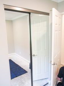 2-track, 2-panel Aluminum-framed Closet Doors with mirrors