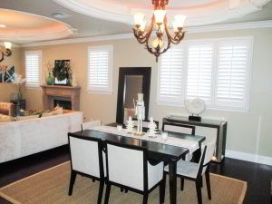 Polycore Interior Plantation Shutters in dining room