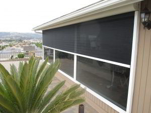 Motorized Power Screen on an Exterior Window