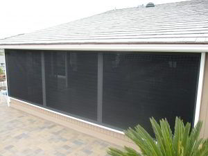 Motorized Power Screen on an Exterior Window