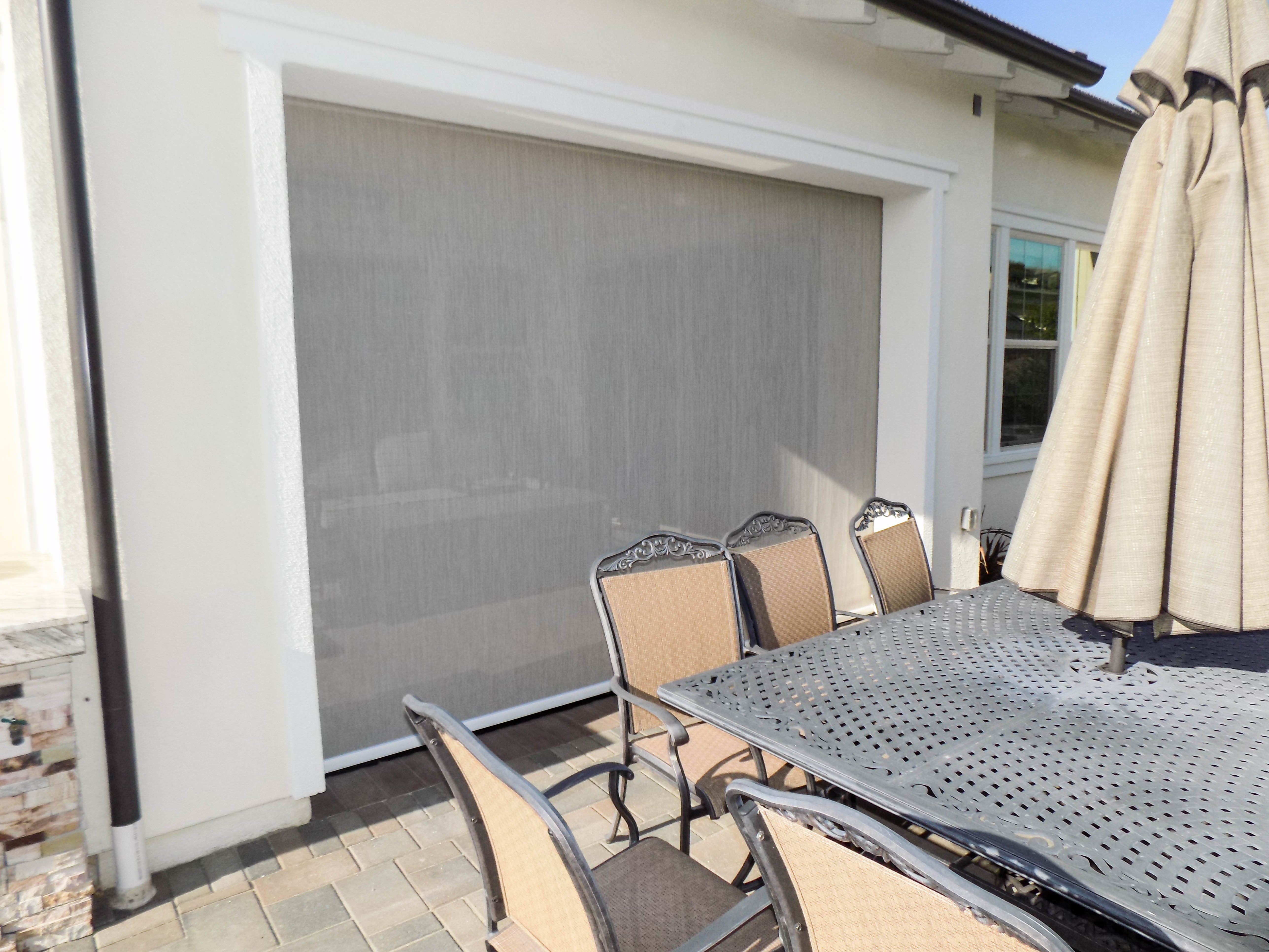 Motorized Power Screens on outdoor living space