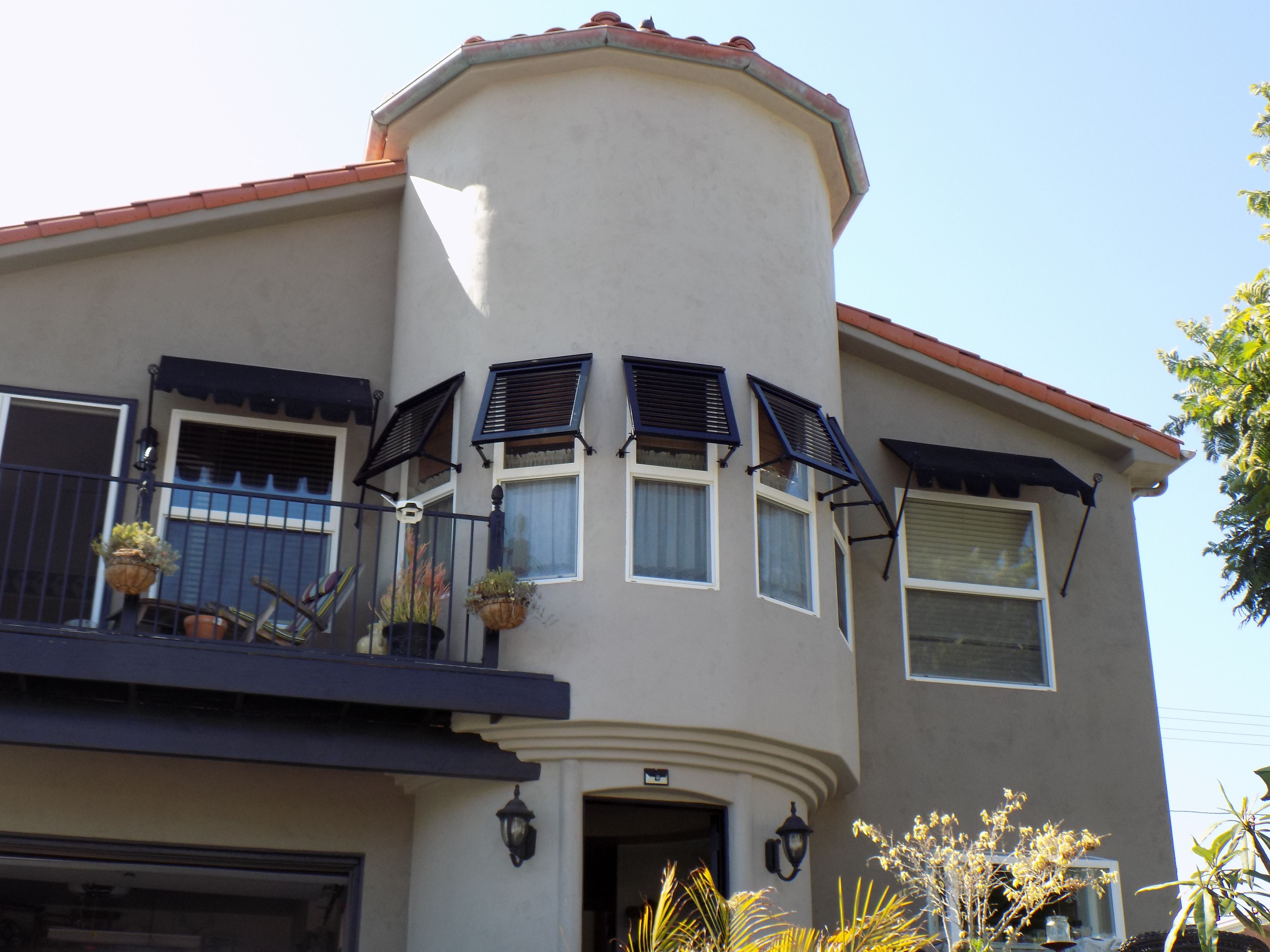 Black Aluminum Exterior Bahama Shutters