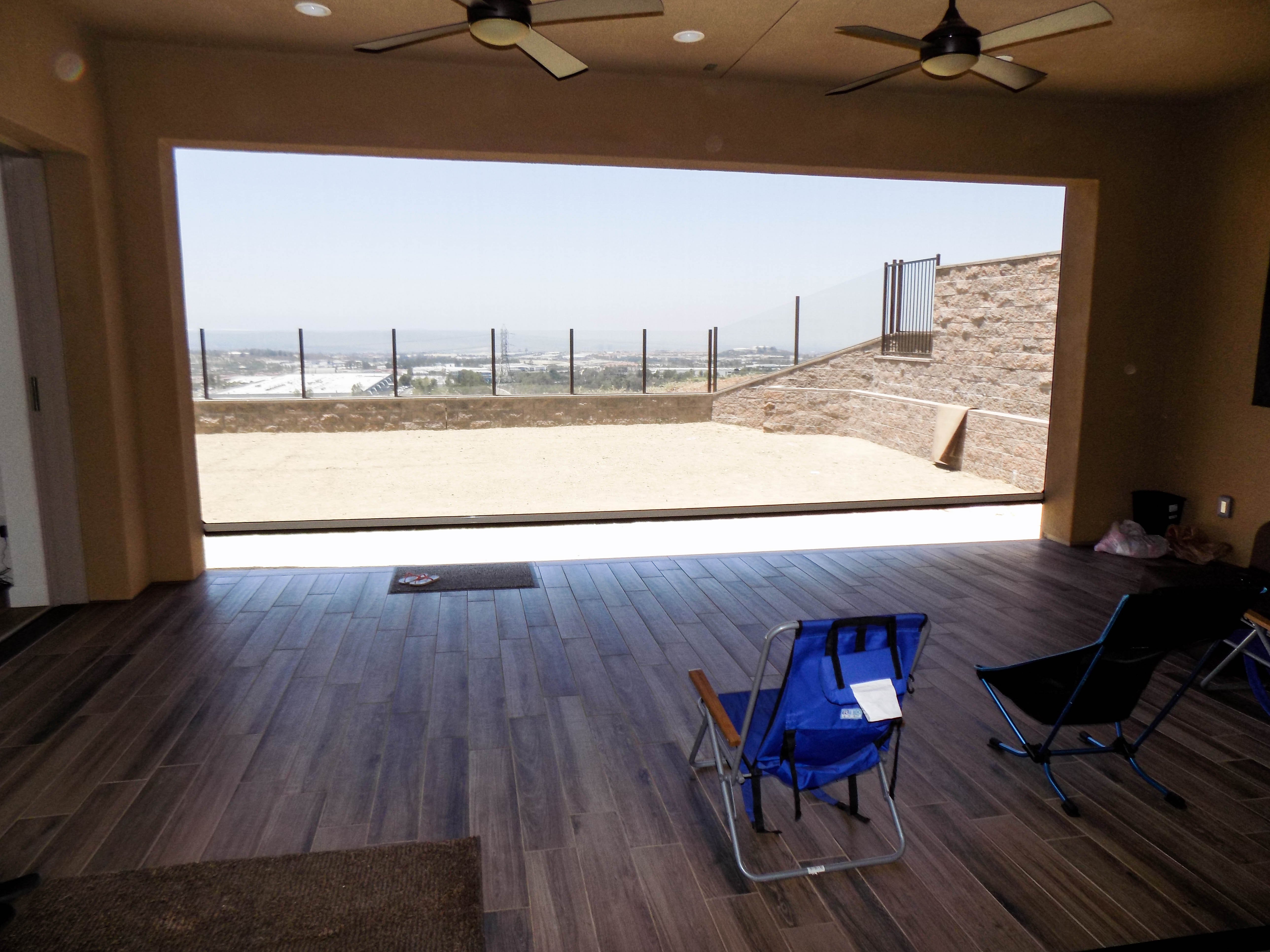 California room motorized power screen on new home