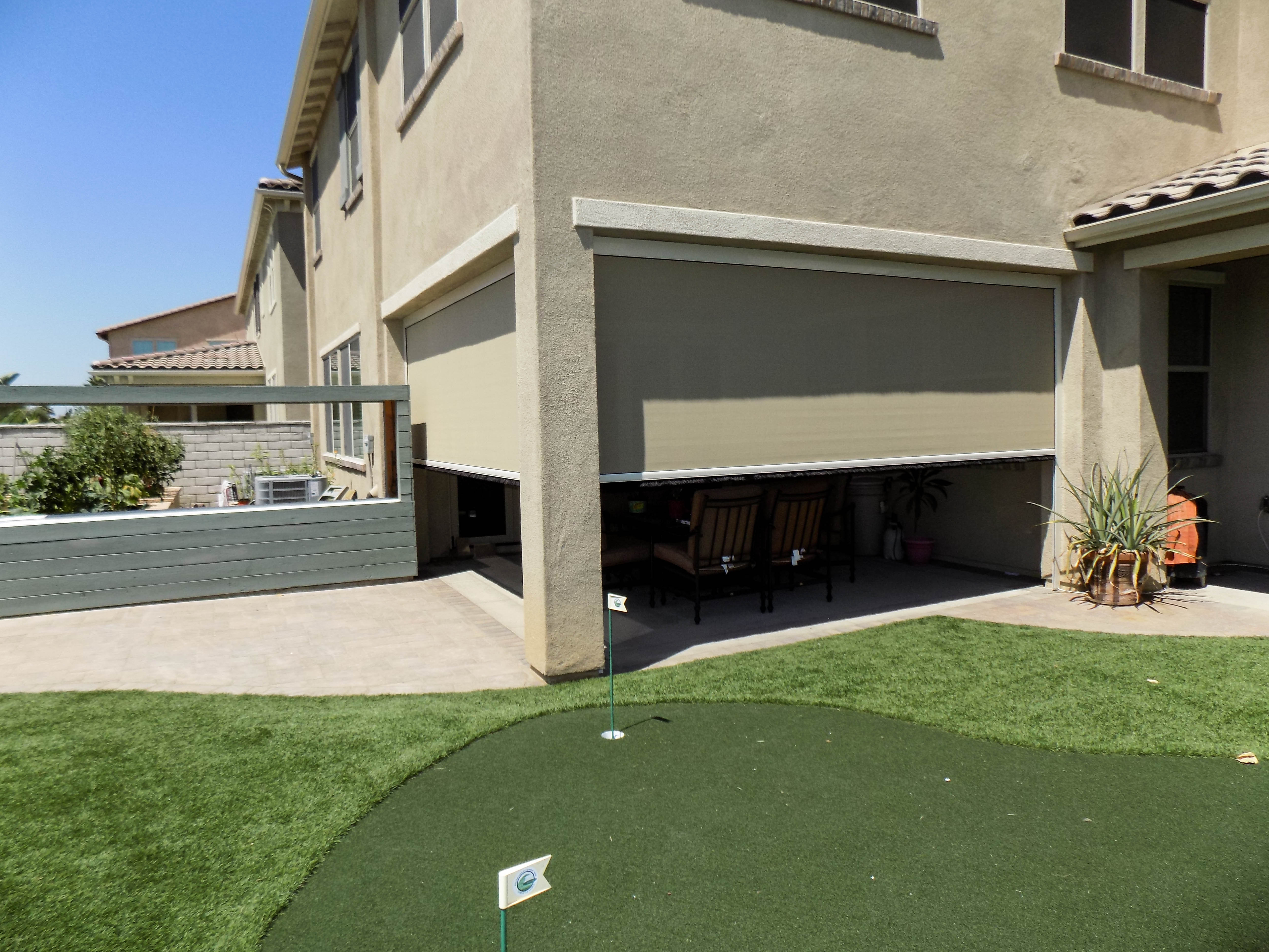 California Room Motorized Power Screens on home in San Bernardino County, CA.