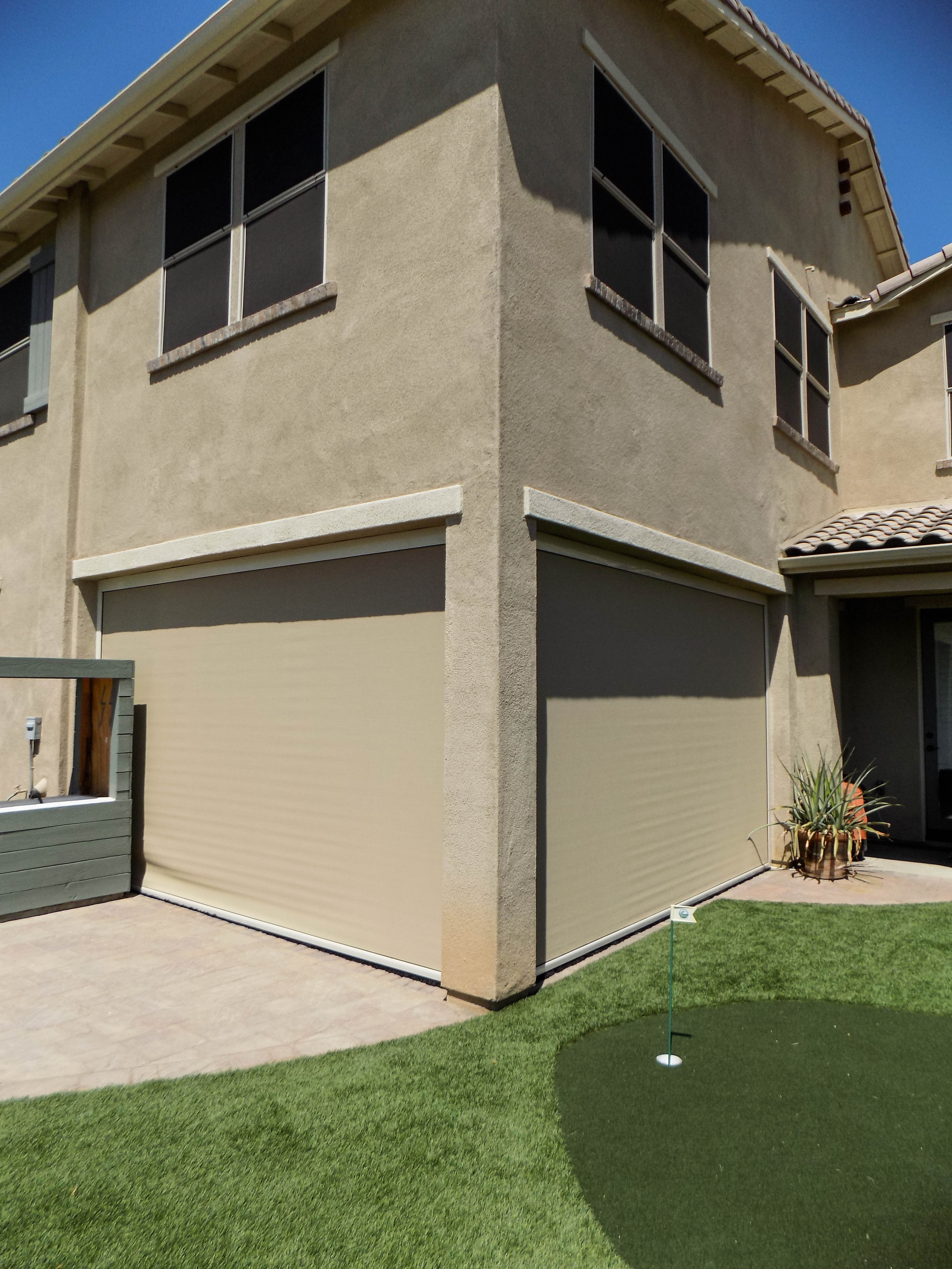 California Room Motorized Power Screens on home in San Bernardino County, CA.