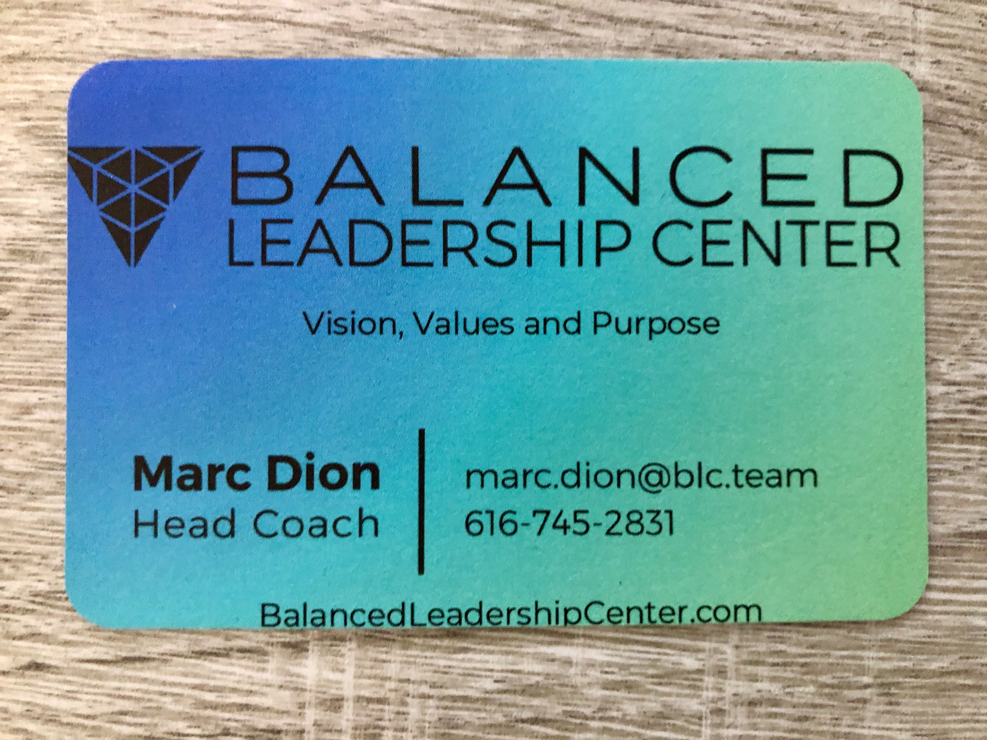 Balanced Leadership Center - Marc Dion, Head Coach