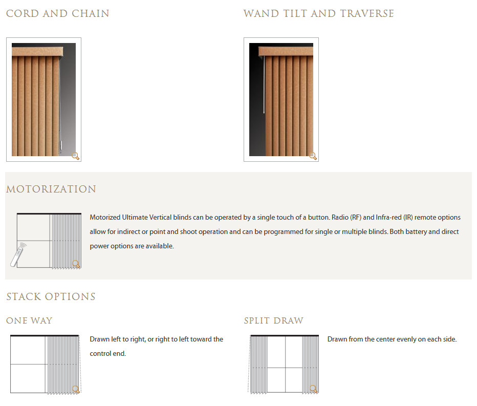 Vertical Blinds Options