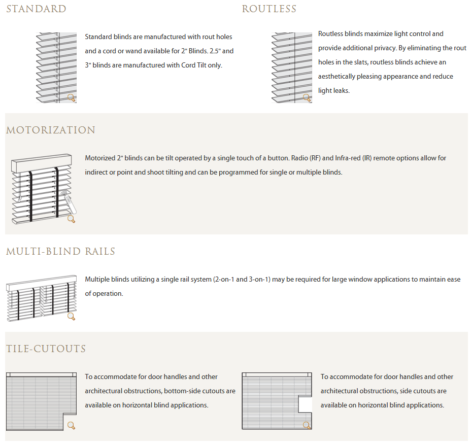 Faux Blinds Features