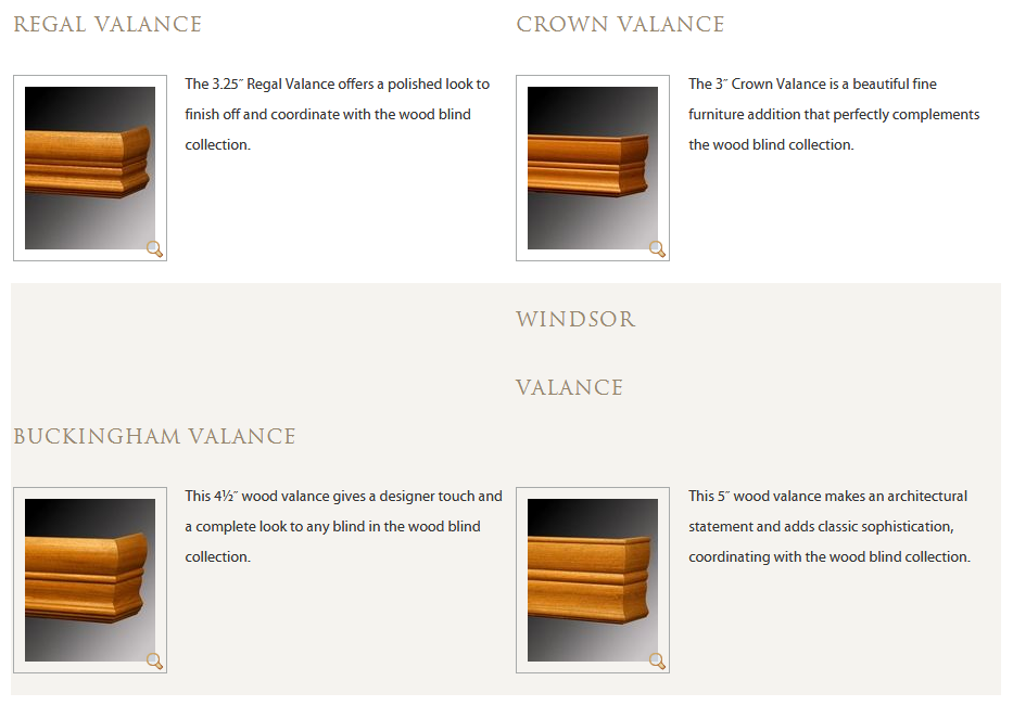 Wood Blinds Valance Options